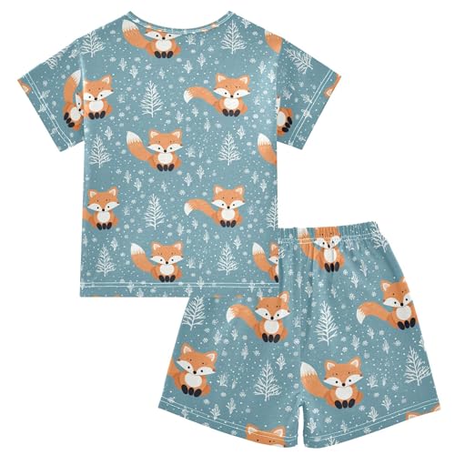 Fox Animal Cute Pajama Set Pajamas Sleepwear Nightwear Loungewear Clothes Set B04027802