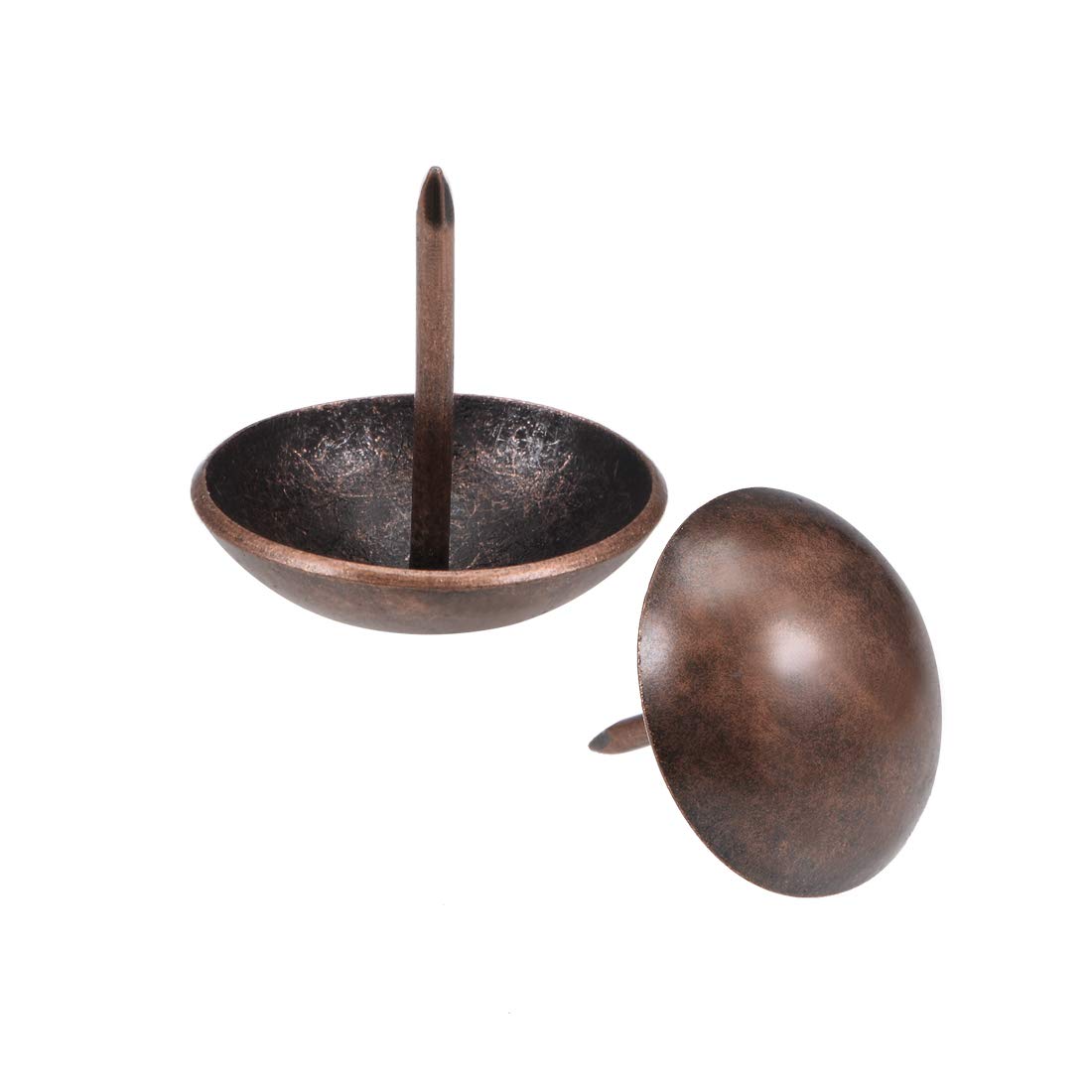 sourcing map Tapicería Clavos Tachuelas 25mm Cabeza Diámetro Antiguo Redondo Pulgar Empuje Pasadores Cobre Tono para Muebles Sofá Cabeceros, 40 Piezas