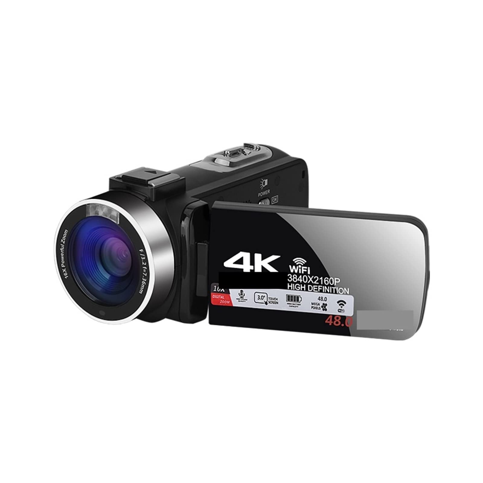 Fotocamera digitale, Fotocamere per la fotografia, Full 4K Vlog Videocamera digitale Streaming live Videocamere professionali Webcam Obiettivo grandangolare Registratore blog 18X Portatile per i viagg