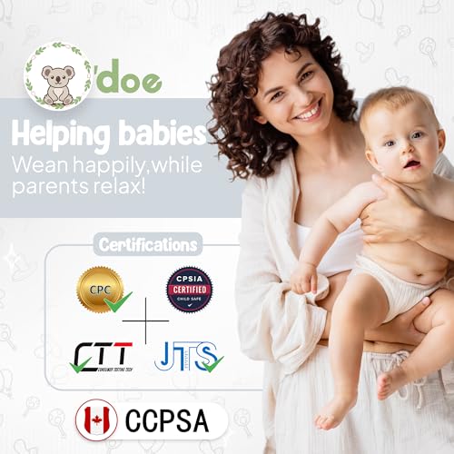 Image of O'doe BPA-Free Silicone Baby Feeding Set | Thick & Soft Suction Plates, Baby Food Bowl, Wooden Fork & Spoon, and More | Make Mealtime Fun and Easy for Your Little One