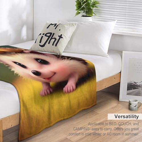 Couverture polaire hérisson douce pour vos moments cocooning sur le canapé