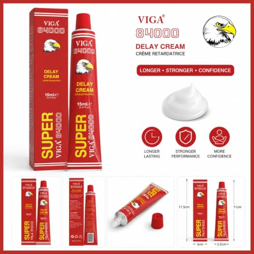 Image of Super Viga 84000 Delay Cream for Men, External Use Only 0.50 Fl Oz (2 Pcs)