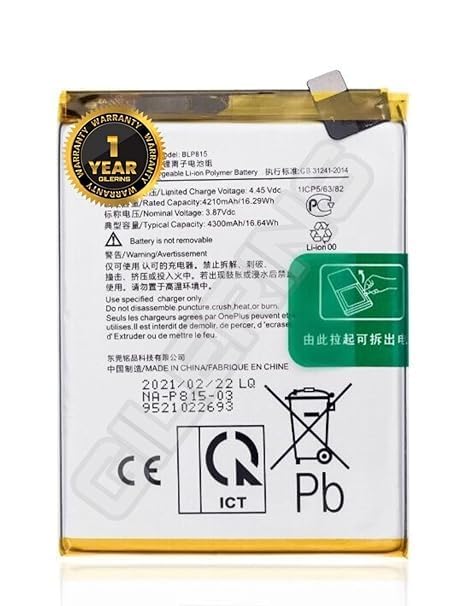 Image of Original BLP815 Battery for OnePlus Nord N10 5G Battery with 1 Year Warranty** (CC246)