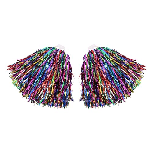 Gwezmxs Cheerleader Pompons mit Griffen für Sportwettbewerb, 2 Stück Set