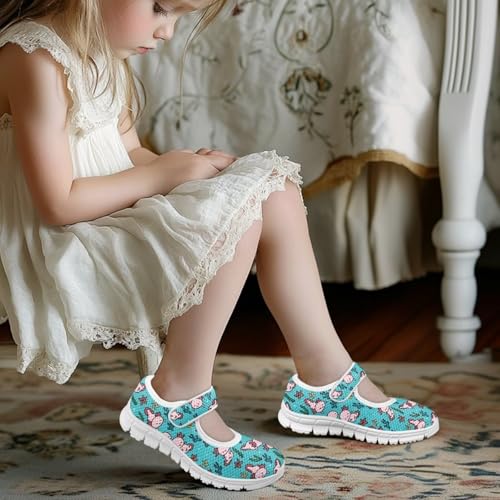 Binienty Girls Animal Mary Jane Sneakers Custaom Cute Slip On School Dress Up Flats Shoes4
