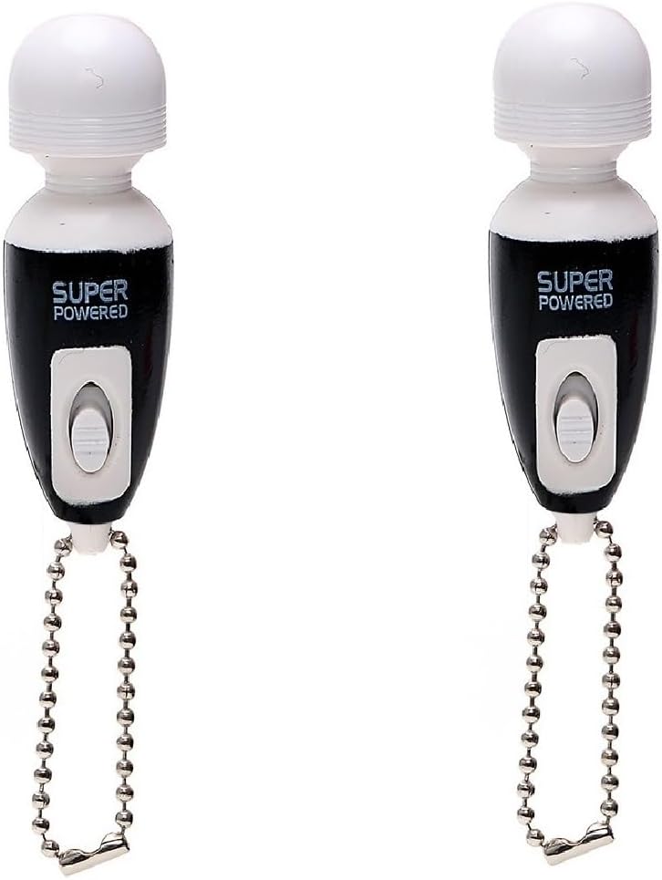 2PK Mini Portable Small Keychain Vibrating Massage Body Tool Heads Massager Pocket Toy for Women Neck Shoulder Face Back Muscles