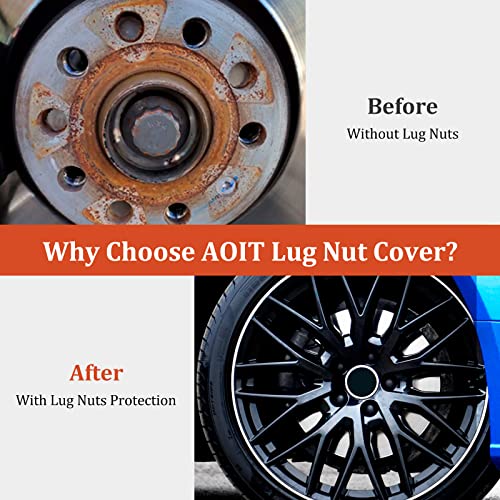 Aoit 20 Pcs New Universal 17Mm Wheel Lug Nut Bolt Cover Caps +Removal Tools (Gray) #TOP4