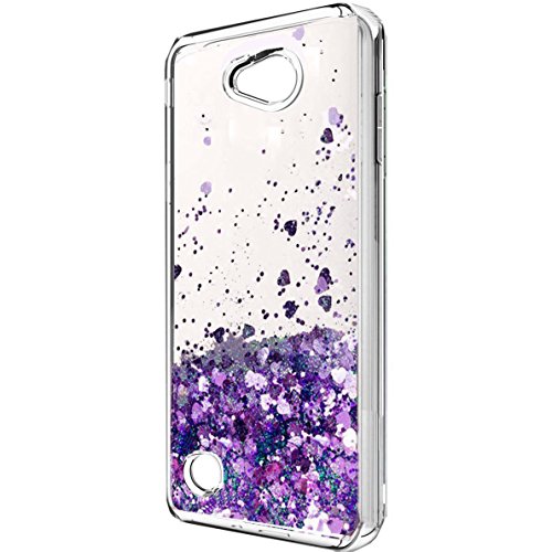Skmy LG X Charge Case, LG X Power 2 Case, LG LV7 Case,LG Fiesta LTE Case, Liquid Glitter Sparkle Girl Women Cute Clear TPU+Shockproof Hard PC Protective Case for LG X Power2 / LG K10 Power (Z-Purple)
