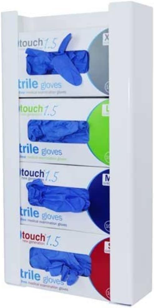 GD4-BIO Quad Glove Box Dispenser, 27 cm x 51.5 cm x 10 cm, White