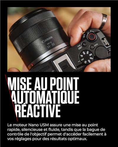 Objectif Hybride Canon RF 14 30 mm F4 6.3 IS STM PZ pour Monture Canon R et RF Hybride - vue 9