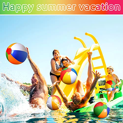 24 Pcs Inflatable Beach Balls Bulk, 16 Inch 20 Inch Rainbow Beach Ball Outdoor Inflatable Swimming Pool Toys Pool Balls Decorations For Summer Tropical Birthday Favors Supplies Gifts #TOP5