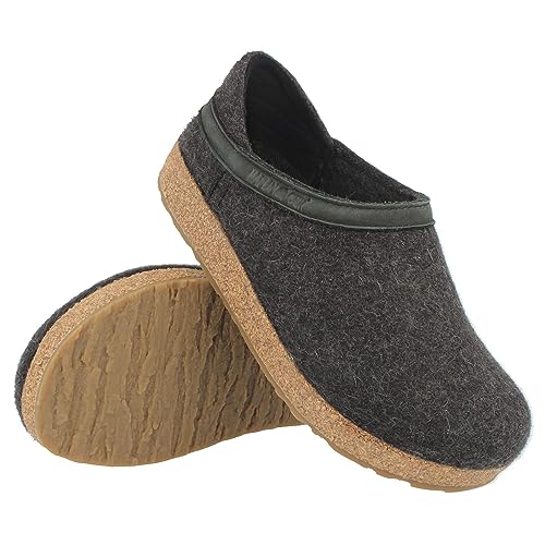 Image of HAFLINGER Grizzly GZH Felt Clog Mule | Casual Shoes