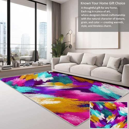 Alfombra pequeña fácil de limpiar para evitar resbalones diseño abstracto de 60x90 cm 7