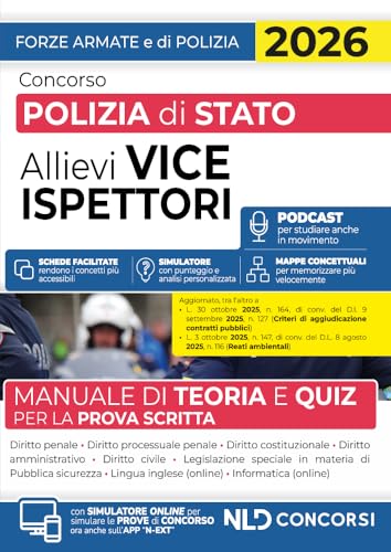 Concorso allievi vice ispettori polizia di Stato 2026. Manuale di Teoria e quiz per la prova scritta. Con simulatore online