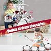 Kids Drum Set for Toddlers 1-3 3-5 - Musical Instruments Toys Drum Kit 9 Pcs with Stool, Birthday Musical Toys for Toddlers 3 4 5 Year Old Boys Girls