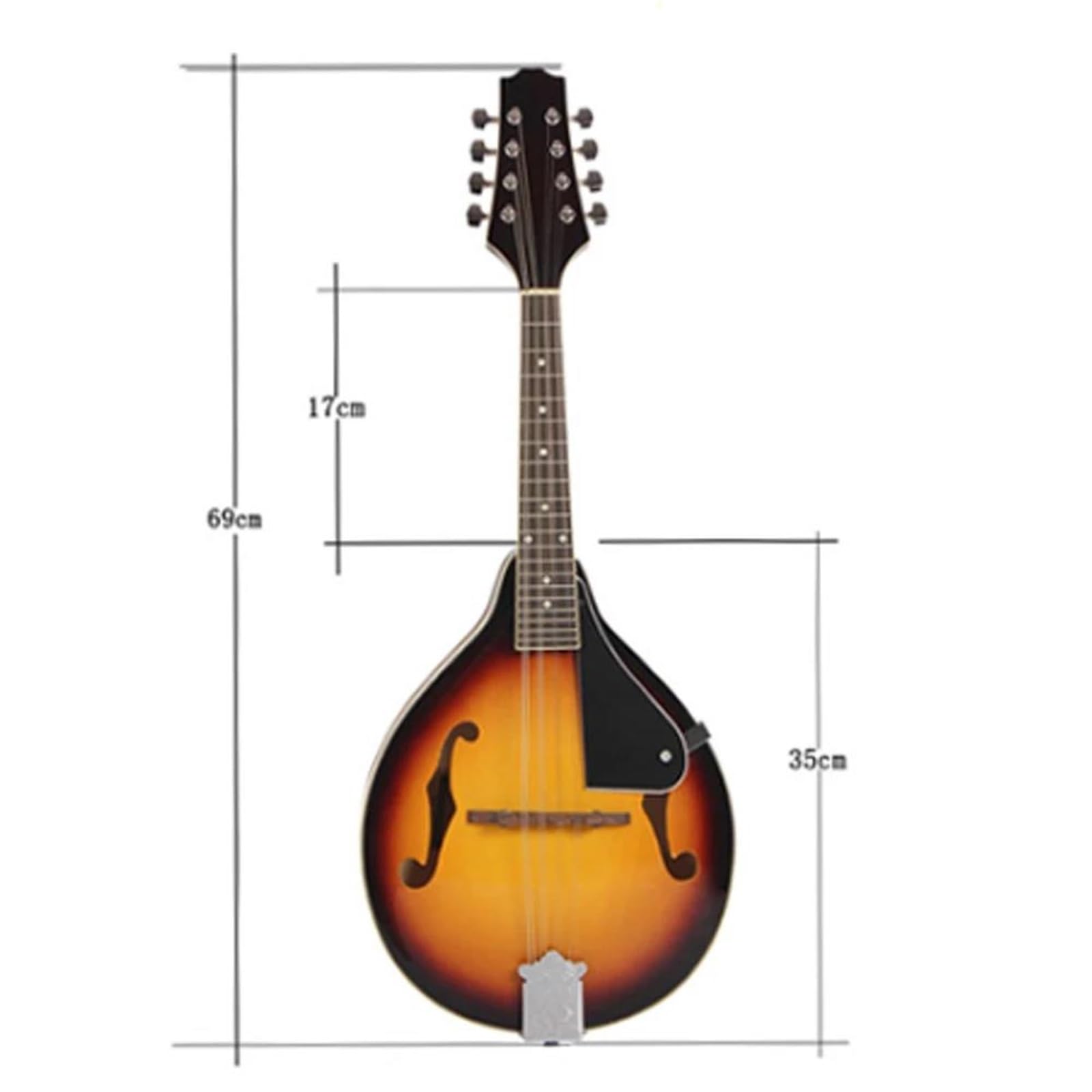 Instrumento Mandolina Guitarra Acústica Mandolina De 8 Cuerdas Con Cuerpo De Madera De Tilo Con Funda Afinador Y Otros Accesorios
