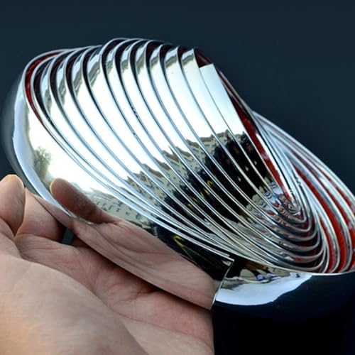 Eulihent Chrom Zierleiste Auto Chromleiste 20mm x 5m Zierleisten Selbstklebend Chromzierleiste Universal Silber Wandleisten mit Schutzfolie für Auto Karosserie Fenster Außen Dekoration