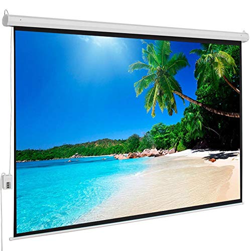dissylove Motorized Screen, 100"4: 3 80" X 60"Viewing Area Motorized Projector Screen