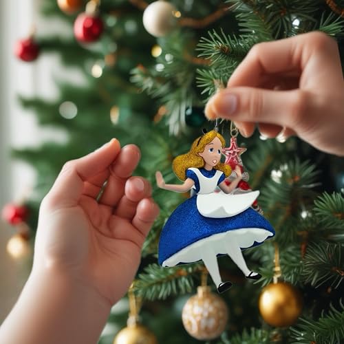 Disney Christmas Decorations Ornaments Baubles (Alice in Wonderland), Blue - Image 2