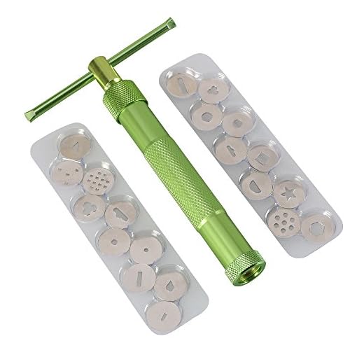 Vicloon Extrusora Arcilla de Acero Inoxidable, Azúcar Goma para Torta Pasta Fondant, con 20 Moldes