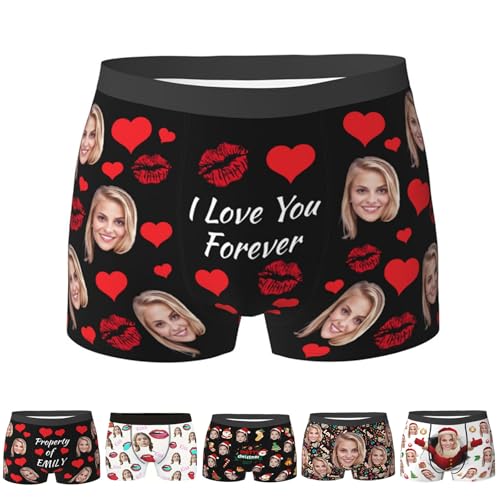 Custom Boxers for Men, Personalized Underwear with Photo and Your Name for Boyfriend Husband