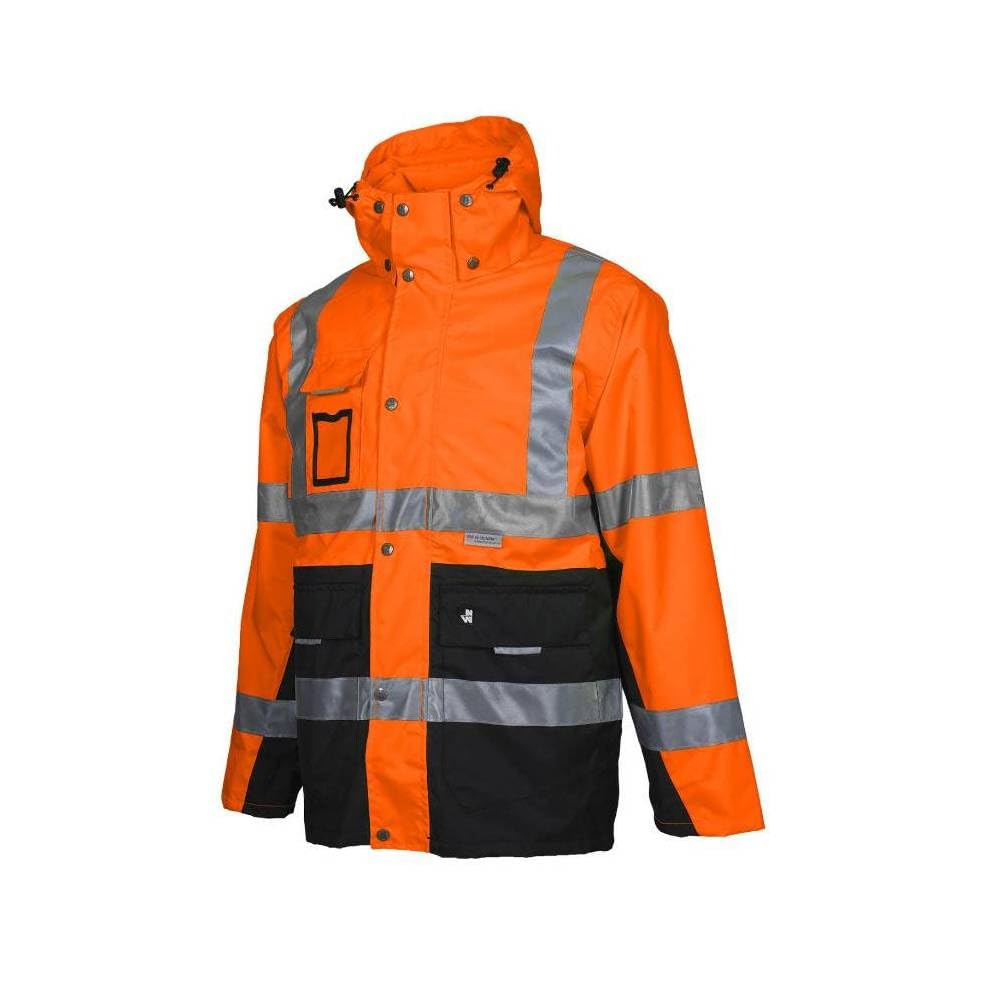 D-Work Parka de alta visibilidad de trabajo Wellington, talla M, naranja neón y resistente