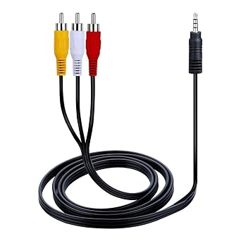 axGear AUX Male 3.5mm to 3 RCA AV Audio Video Male Converter Cable TV Cord Adapter Wire