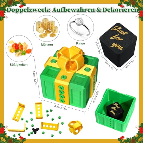 Nervige Geschenkbox, 8 cm Prank Box mit Schrauben, 3D Surprise Geschenkbox, Enthält Eine 3 cm Finger Schachtel, Finger in Der Box (Blau)