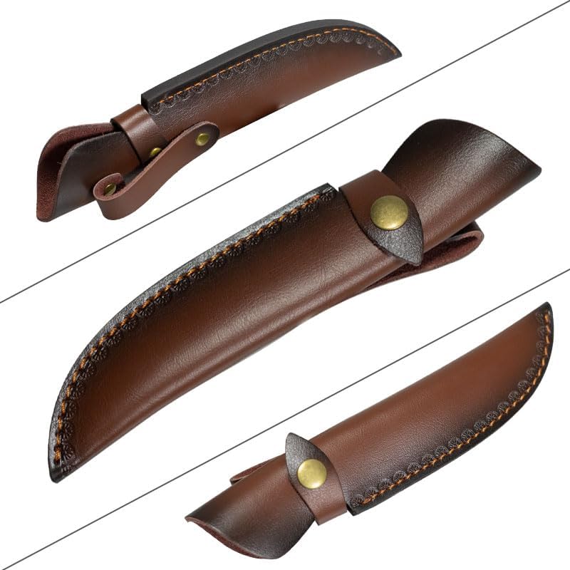 1PC Leather Knife Scabbard, Universal Knife Sheath for Belt with Snap Closure Fits for Fruit Knife