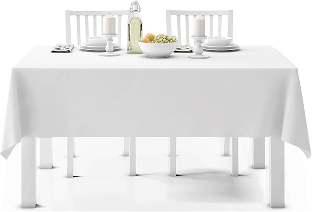 Disposable Table Cover White [6PACK], 100G Plastic, Mess Free, Reusable, Table Cloth, Easy Clean, 54x108(137x274cm) Indoor or outdoor parties, Weddings, Birthdays, Picnics & Events.