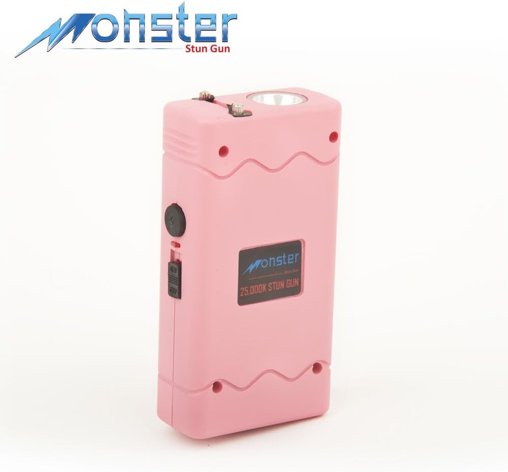 Monster Stun Gun with LED Flashlight & Disable Pin, 25 Million Volts, Rechargeable