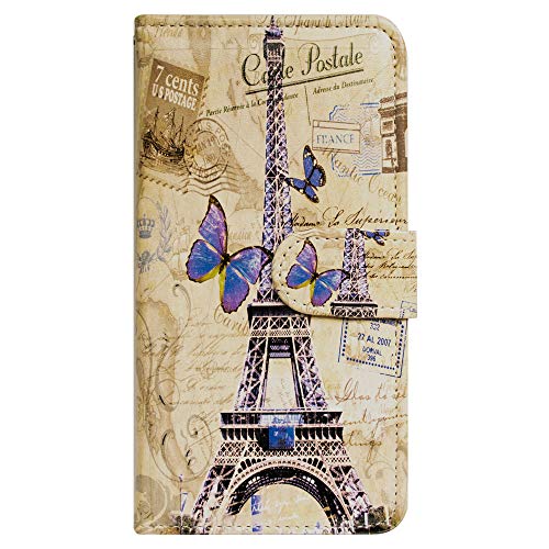 Bcov Iphone 7 Plus Wallet Case,Iphone 8 Plus Wallet Case, Eiffel Tower Postcard Multifunctional Flip Leather Case Cover With Credit Card Slot Id Card Holder Money Pocket For Iphone 7+/8+ #TOP1