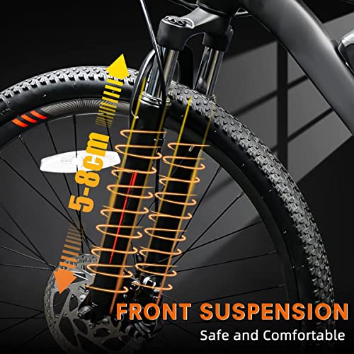 Electric Bike For Adults 350W 36V/10.4Ah Removable Lithium Battery, 2X Faster Charge, 26'' Mountain Ebike, Shimano 7 Speed And Lcd Smart Meter, Bafang Motor, Suspension Fork, Dual Disc Brakes #TOP3