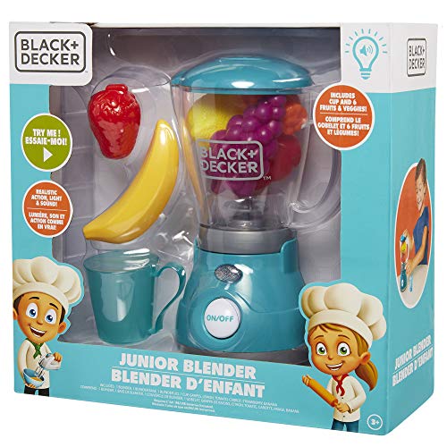 Black + Decker 403162 Junior Blender Role Play Pretend Kitchen Appliance For Kids With Realistic Action, Light And Sound - Plus Toy Fruit And Vegetable Foods thumb #9