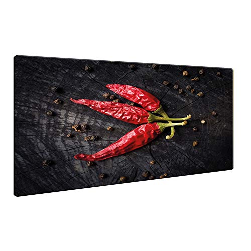 CTC-Trade | Herdabdeckplatten 80x52cm Ceranfeld Abdeckung Glas Spritzschutz Abdeckplatte Glasplatte Herd Ceranfeldabdeckung Paprika Rot Schwarz