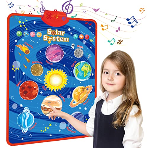 Image of REMOKING Solar System Wall Chart, Learning Talking Planet & Story & Music& Facts & Games Poster, Educational Interactive Funny Toy Gift for Kids Boys Girls 3 Years and up