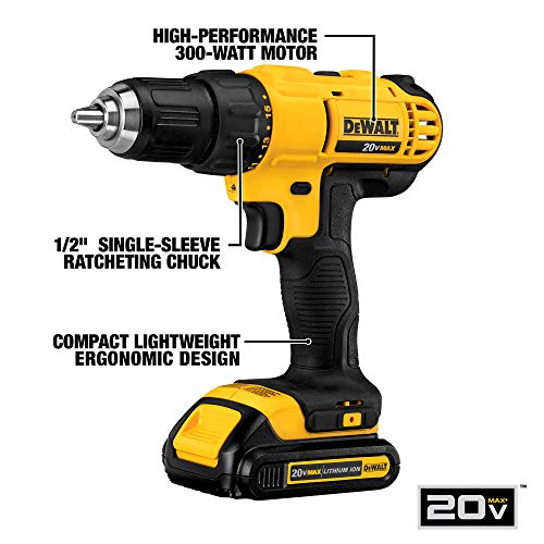 DEWALT 20V MAX Cordless Drill Combo Kit, 2-Tool (DCK240C2)