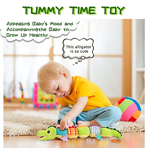 Ussybaby Baby Boy Toy For 0 3 6 9 12 Months, Soft Tummy Time Toy With Multi Textures,Rattle,Crinkle,Newborn Baby Stuffed Animal, Baby Gift,Caterpillar（Alligator） #TOP4
