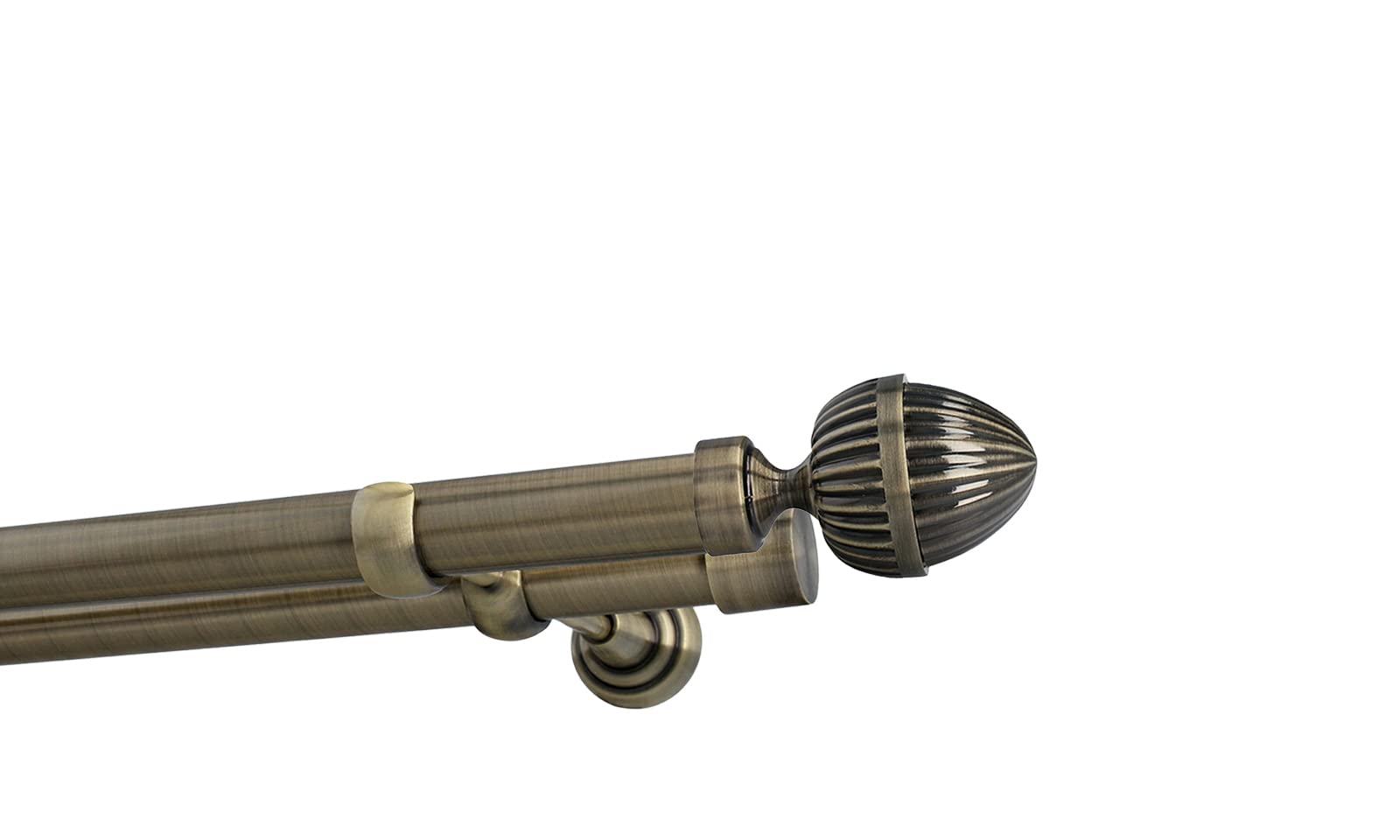 Gardinen Stange Edelstahl Gardinenstange 25mm In Messing-Optik – 1- Oder 2- Läufig, Aluminium, Mit Halterungen, Moderner Stil Gardine Stangen - Foto 9