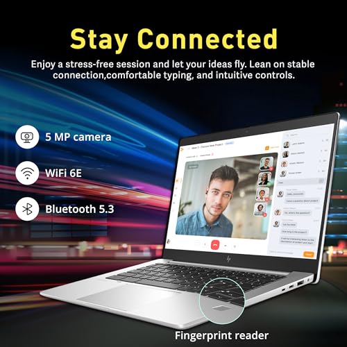 Image of HP Elite C640 G3 Chromebook 14 inch FHD Laptop, Intel Core i5-1245U, 8GB LPDDR4X, 256GB SSD, Intel Iris Xe Graphics, 5MP Camera, Wi-Fi 6E, Chrome OS, Silver (Renewed)