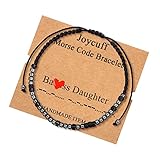Picture of JoycuFF Daughter Gifts from Mom Dad Morse Code Bracelets for Women Unique Handmade Christmas Graduation Birthday Gift for Her Daughter