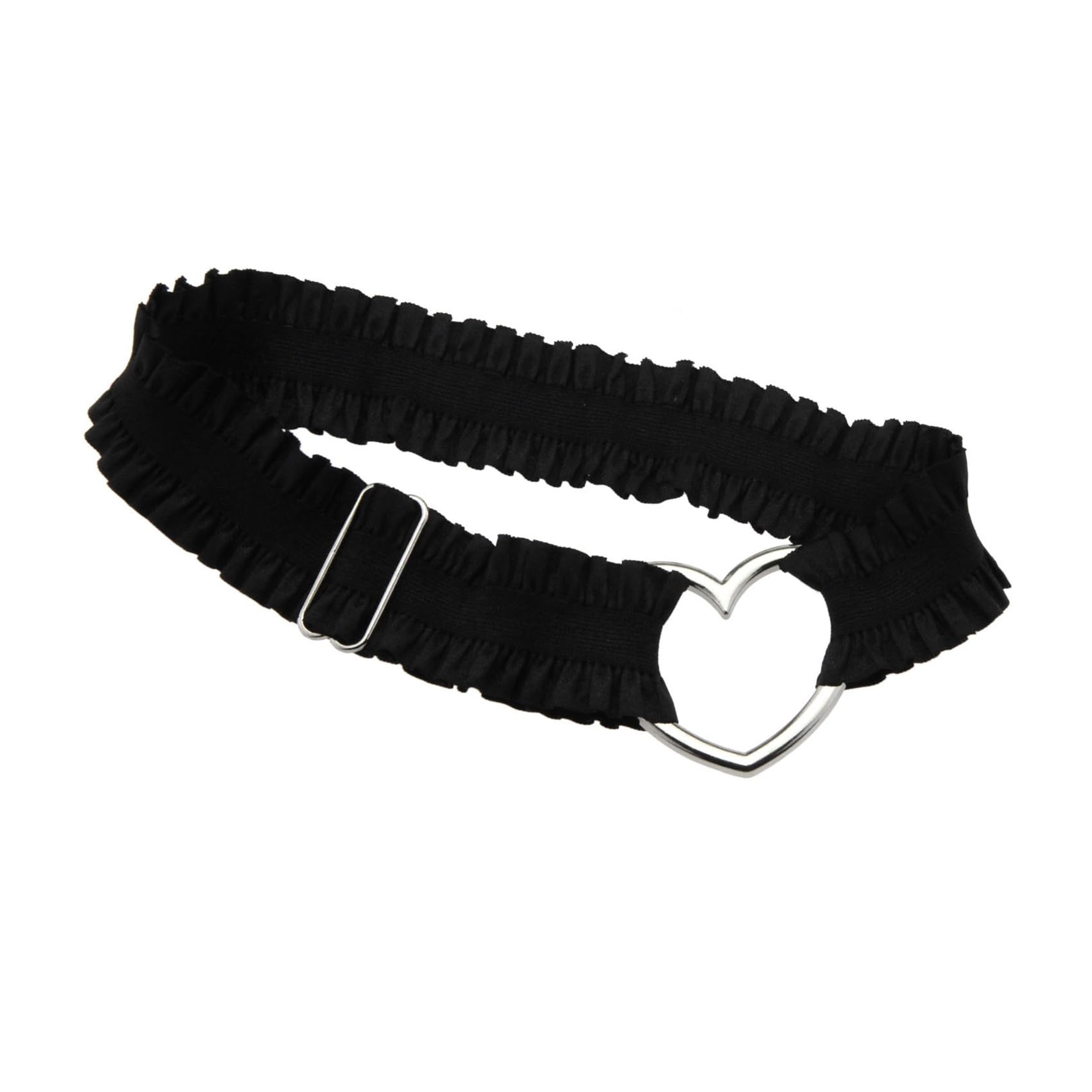 2Pcs Adjustable Heart Lace Thigh Garter for Wedding Bride, Elastic Leg Garters Belt for Women Parties