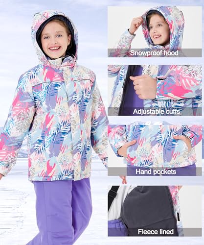 Image of Hiheart Boys Girls Winter Ski Jacket & Pants Set 2-Piece Snowsuit
