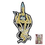 Dry Yellow Fingers with The Middle Finger up Patch Embroidered Applique Badge Iron On Sew On Emblem