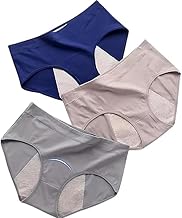 VAGMI Women's Leak Proof Underwear for Low to Medium Flow, Reusable Odour and Stain Free Cotton Anti-Bacterial Menstrual Period Panties - Set of 3