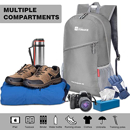 Mochila para senderismo liviana plegable ZOMAKE 10/20 L miniatura 5