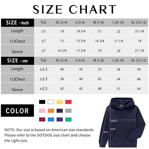Dotdog Unisex Kids Soft Brushed Fleece Pullover Hooded Sweatshirt Classic Casual Hoodie For Boys Or Girls (3-12 Years)(Navy, Xl) #TOP5