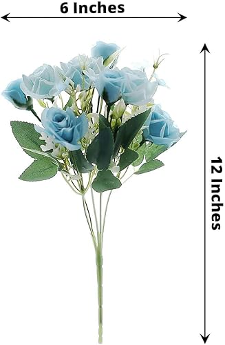 Miniatura 3 de TABLECLOTHSFACTORY - 4 arbustos  Ramo de novia de seda artificial de 12 pulgadas, terracota de tacto real, flores sintéticas