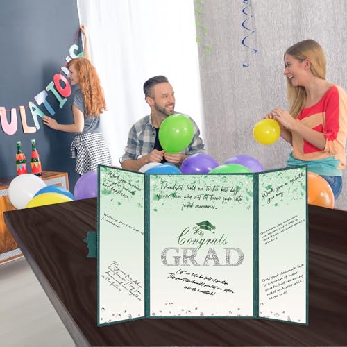 Image of Crenics Green Graduation Decorations Class of 2026, Creative Graduation Guest Sign in Book Alternative, Congrats Grad Signature Book 18 inch x 12 inch, Awesome Graduation Gift or Keepsake