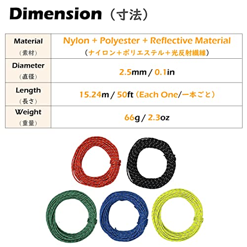 TRIWONDER Corda Campeggio Cordino Nylon Paracord